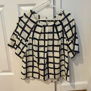 Crosby by Mollie Burch White & Black Print Blouse